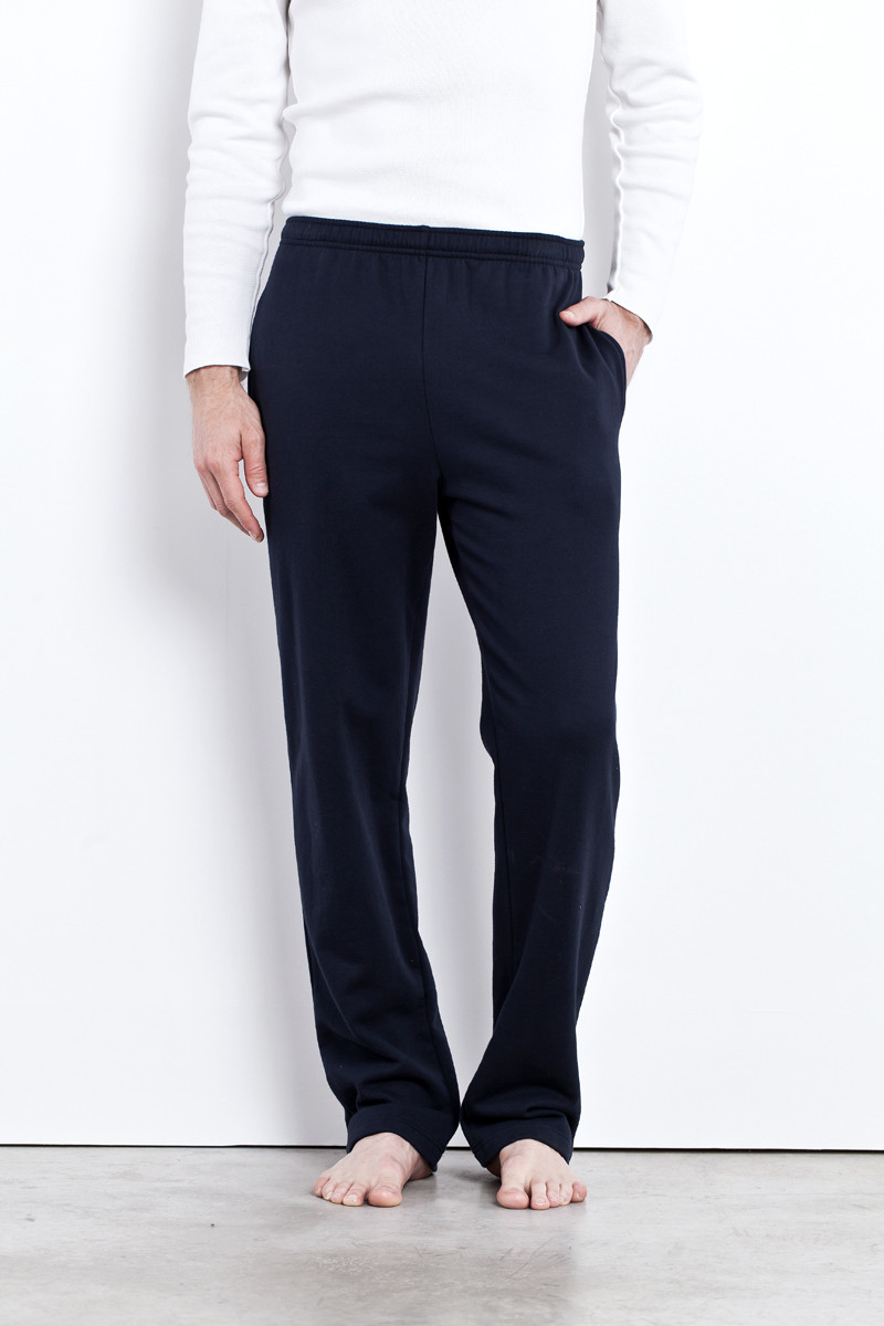 Jogging marine 100% coton confort en maille souple pour homme pantalon  casual homewear - Ollygan